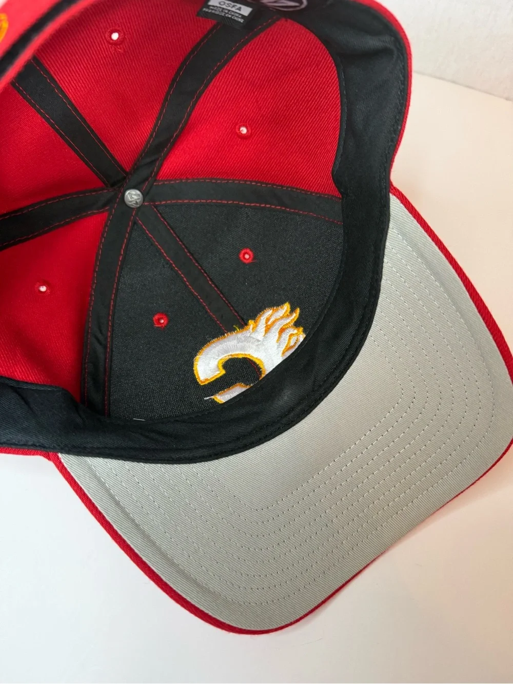 NHL Pro Calgary Flames Red White 47 Brand Cap